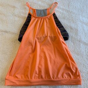Zella Girl Clementine Orange Built-in Bra Cross
Drape Tank Top XL (14/16)
